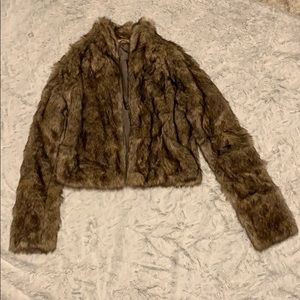 Faux Fur Cropped Coat